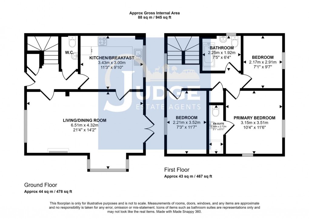 Floorplan for Hopwood Drive, Markfield, Leicestershire