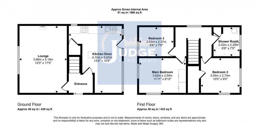 Floorplan for Upland Drive, Markfield, Leicestershire