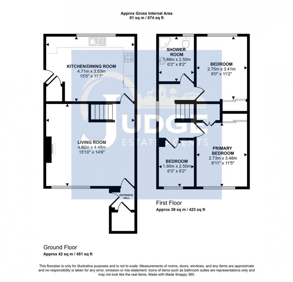 Floorplan for Oakfield Avenue, Markfield, Leicestershire