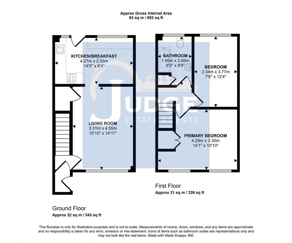 Floorplan for Lillingstone Close, Markfield, Leicestershire